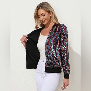 Kancy Kole Rainbow Sequin Jacket